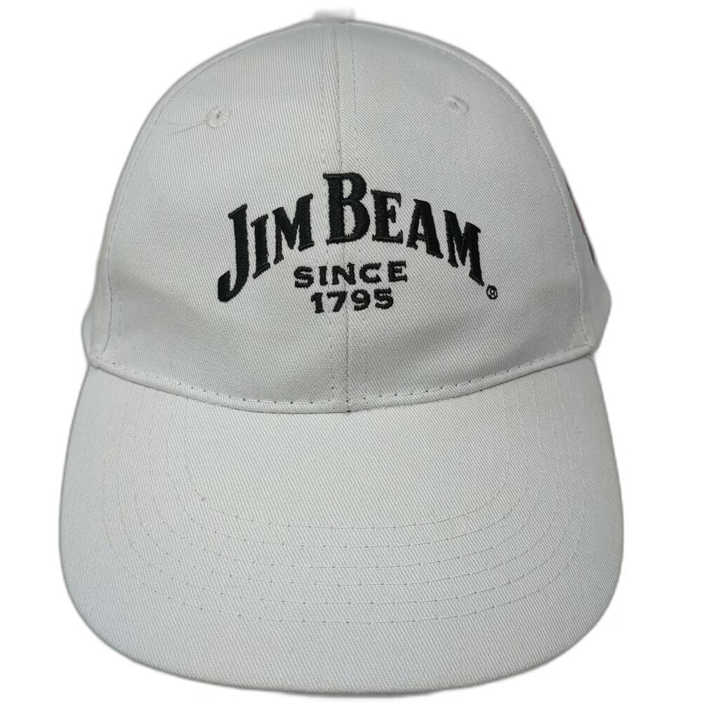 Jim Beam Baseball Cap White One Size Drink Smart Cotton Chino Embroidery Hat
